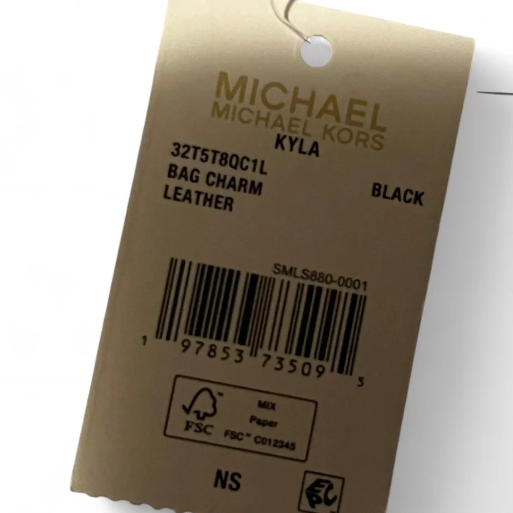 Michael Kors Kyla Black Leather Bag Charm Bag NWT - Picture 6 of 8